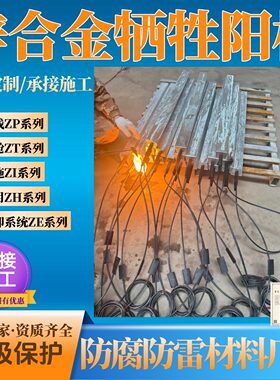 储罐用锌合金牺牲阳极25kg 双锌接地电池40*1500铸造高纯锌阳极块