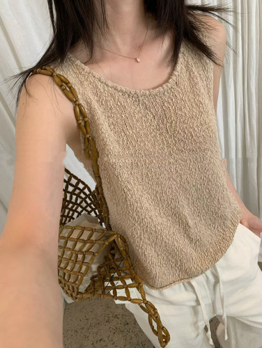 设计师款针织棉背心
