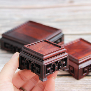 红木木雕实木底座大红酸枝工艺玉石印章核雕底座正方形摆件底座