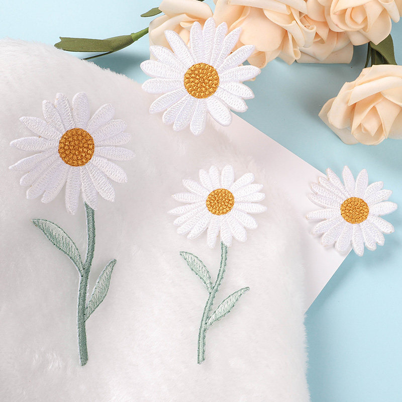 刺绣太阳花大小号菊花布贴手工diy服装辅料装饰贴补洞补丁贴贴花