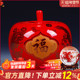 景德镇陶瓷罐子中国红吉祥牡丹苹果储物罐结婚礼品客厅装 饰品摆件