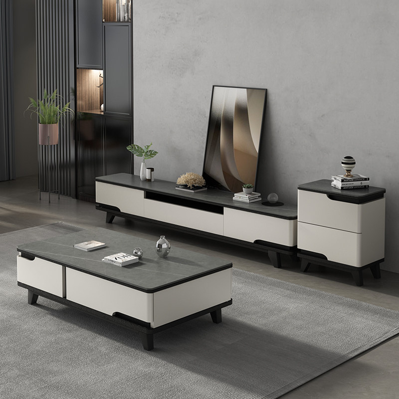 北欧小户型岩板轻奢电视柜茶几组合现代简约客厅实木电视机柜地柜|ruв категории жилой мебели, кабинет, телевизионный шкаф - от Buy2taobao.com для оказания профессиональной услуги покупки агента Taobao