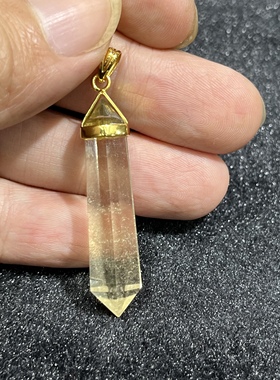利比亚黄金玻璃陨石灵摆吊坠天然招财男女挂件