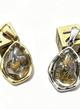 肯尼亚橄榄陨石sericho天然陨石水滴造型时尚吊坠摘星送礼百搭