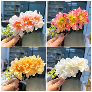 傣族头花发梳花朵发饰云南舞蹈表演拍照头饰民族风发簪手工发饰女