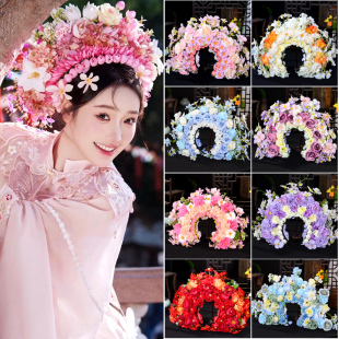 浔埔簪花头饰泉州花围头箍国风拍照写真多色发箍超仙古风汉服发饰