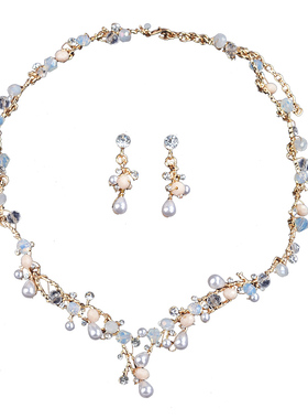 好俏巴洛克新娘项链耳环两件套装