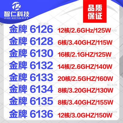 金牌Gold61363647针CPU6133