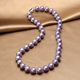 天然淡水珍珠紫色珍珠项链正圆强光送妈妈送婆婆送女友