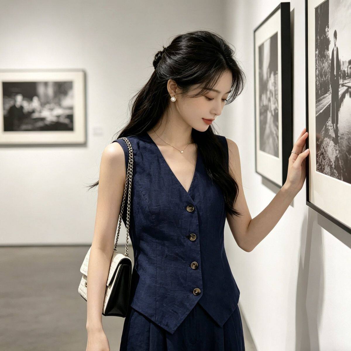 2026新款修身时尚设计感无袖上衣法式复古气质马甲背心女夏季外穿