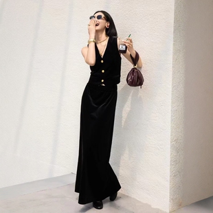 西装马甲背心金丝绒慵懒风套装裙2025新款爆款两件套高级感套装