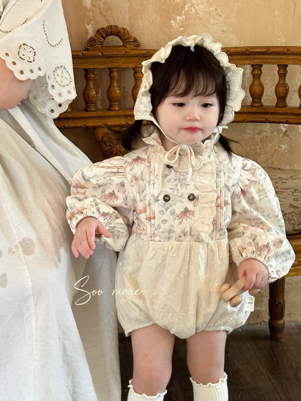 24soomore秋款新款婴童碎花法式复古连体服爬服哈衣外出服女童