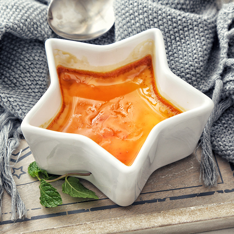 个性搭配陶瓷五角星舒芙蕾布丁甜品模具蛋糕碗微波炉烤箱可用