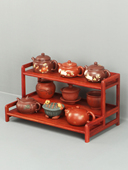 茶具博古架实木桌面茶壶茶杯收纳架紫砂壶摆放架红木茶架子置物u.