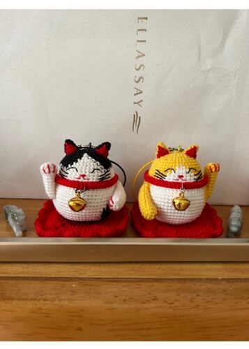 招财猫不倒翁钩织成品备注颜色