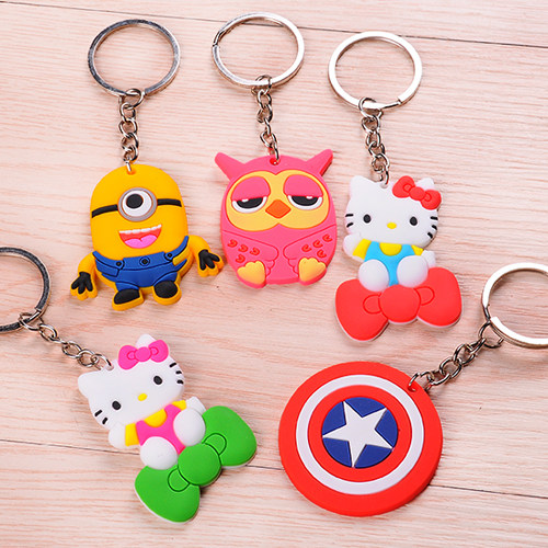 硅胶钥匙扣挂件女情侣卡通公仔挂件幼儿园活动可爱小礼品扣圈挂饰