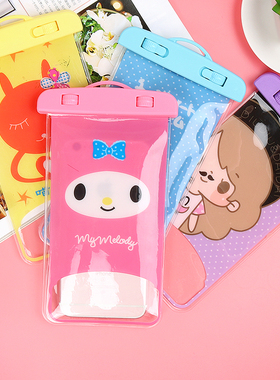 卡通手机防水袋潜水套苹果67plus小米游泳手机防水壳触摸屏通用大