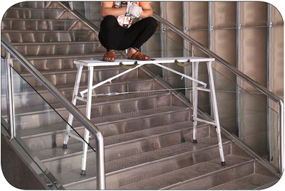 折叠多功能装修便携马凳刮腻子升降脚手架施工程梯子加厚室内平台