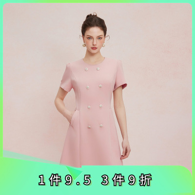 斯尔丽2025新款宴会小礼服直身款显瘦显高小香风优雅气质连衣裙