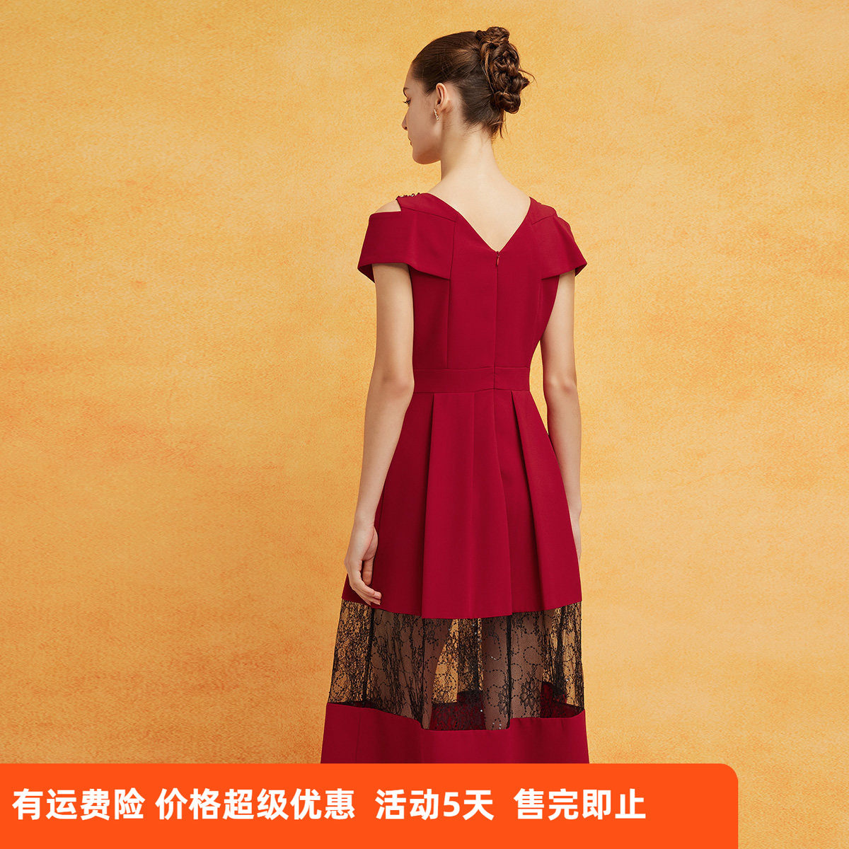 斯尔丽2024新款名媛淑女气质礼服露肩修身长款礼服宴会连衣裙