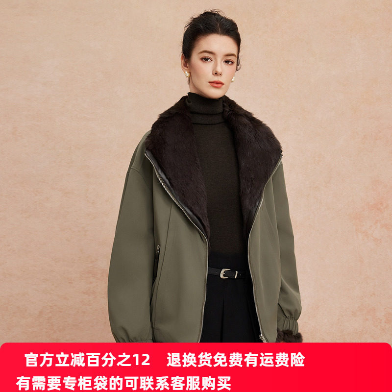 斯尔丽25新款派克服兔毛双面双穿多种穿搭时尚宽松适合小个子皮草,女装/女士精品,派克服,淘宝优惠券,粉丝福利购,淘宝优惠卷