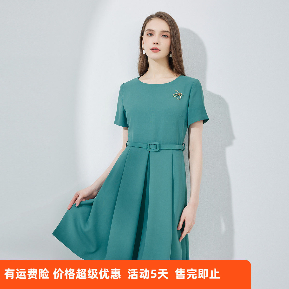 斯尔丽瑟俪2023夏季新款赫本风简约时尚气质小晚礼服连衣裙