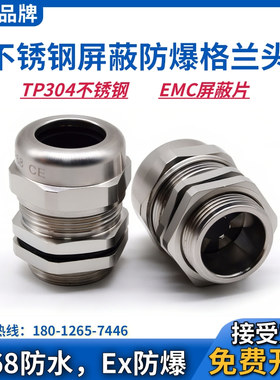 WYD不锈钢屏蔽电缆密封接头EMC防磁波防电磁波防爆格兰头4分DN20