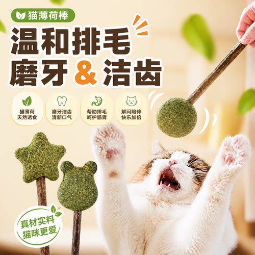 猫薄荷磨牙玩具天然猫薄荷球逗猫棒磨牙棒宠物用品猫咪玩具