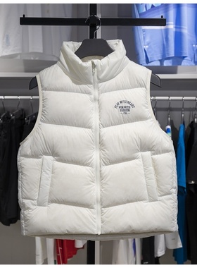 李宁羽绒马甲女子冬季新款鸭绒时尚潮流简约宽松保暖外套AMRU004