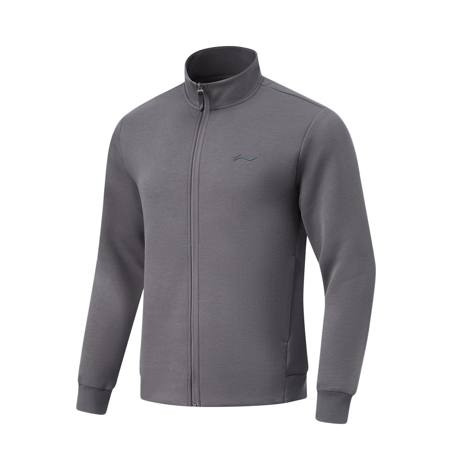 李宁跑训系列秋冬季经典防风保暖百搭立领开衫无帽卫衣AWDT799