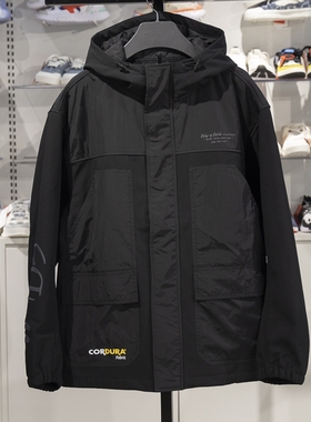 李宁韦德加绒保暖风衣男子宽松款防泼水连帽运动休闲外套AFDT693