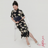 款 王逆天旗袍 夏季 旗袍 花隐·单层印花修身