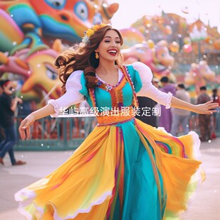 定制主题乐园欧式宫廷风裙子巴罗克洛可可风格裙子商演巡游服装