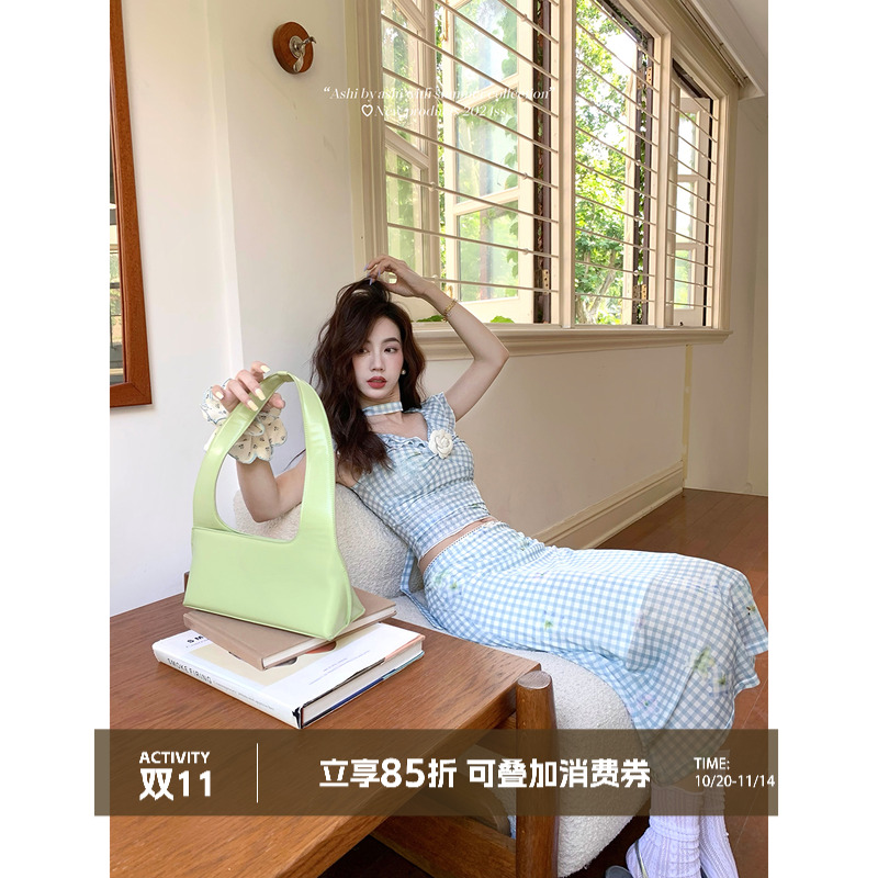 大于诗集2024年夏季格纹时尚套装