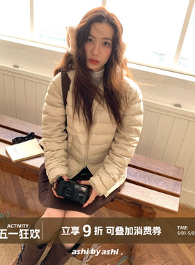 大于诗集 极简从绒 新国标90白鸭绒轻量连帽排骨羽绒服女短款外套