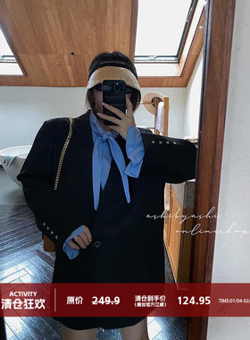 大于诗集 高级感休闲宽松西装外套女 小众设计感显瘦黑色西服春秋