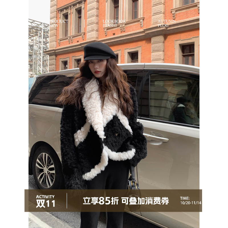 大于诗集皮毛一体皮草外套