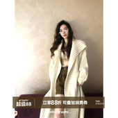 毛衣开衫 大翻领慵懒加厚长款 女宽松针织外套秋 南韩姐姐 大于诗集