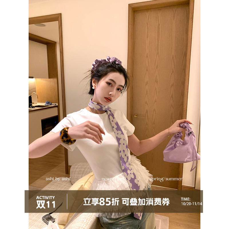 大于诗集 vintage风港式复古jk格纹条纹花卉百搭ins感休闲领带女