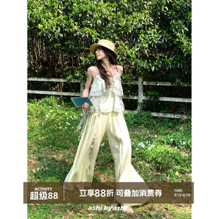 大于诗集 随风荡漾 百搭高腰显瘦垂感休闲裤女百搭阔腿裤长裤夏季