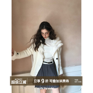 爱丽丝之夜学院风百搭撞色针织显瘦A字百褶短裙女半身裙 大于诗集