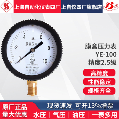 上海自动化仪表四厂膜盒压力表YE