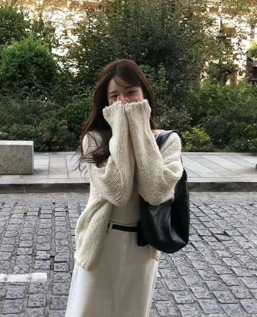 现/ounce韩国2025秋冬新款气质显瘦慵懒羊毛针织开衫女毛衣外套