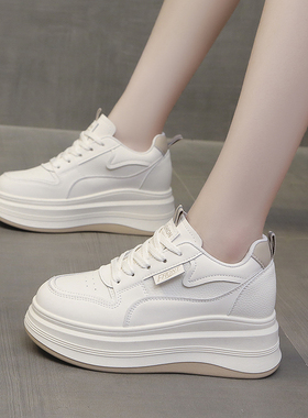 内增高小白鞋女2026春季新款7cm厚底增高小个子坡跟休闲运动鞋女
