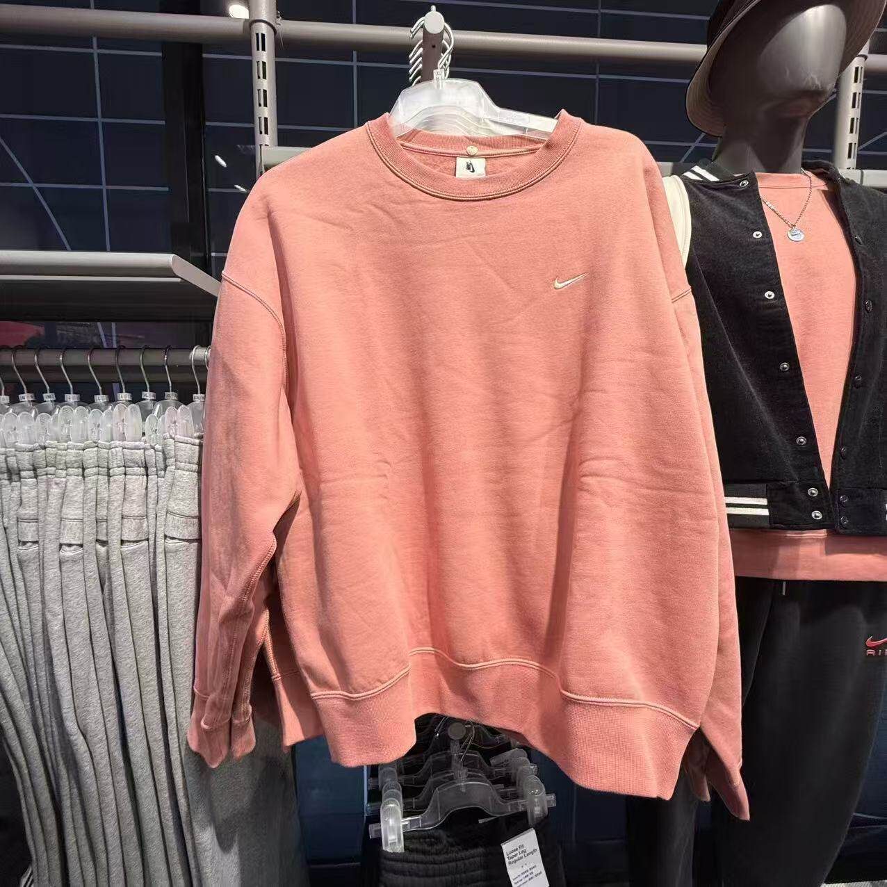 NIKE耐克卫衣男女同款冬款运动休闲加绒保暖圆领套头衫DX1362