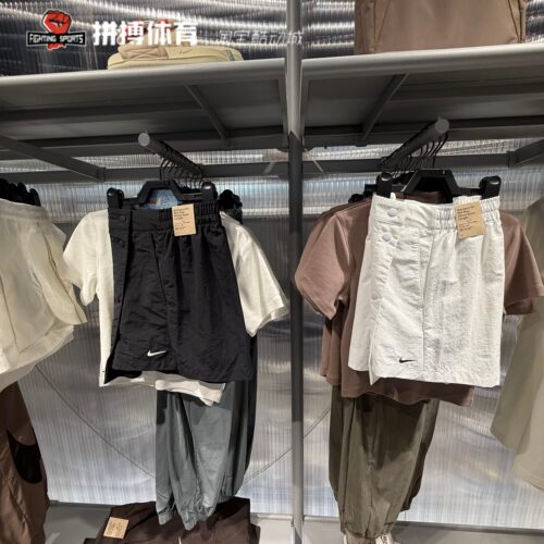 正品NIKE耐克女子裙裤刺绣小标梭织休闲短裤HM6980-010-100-214
