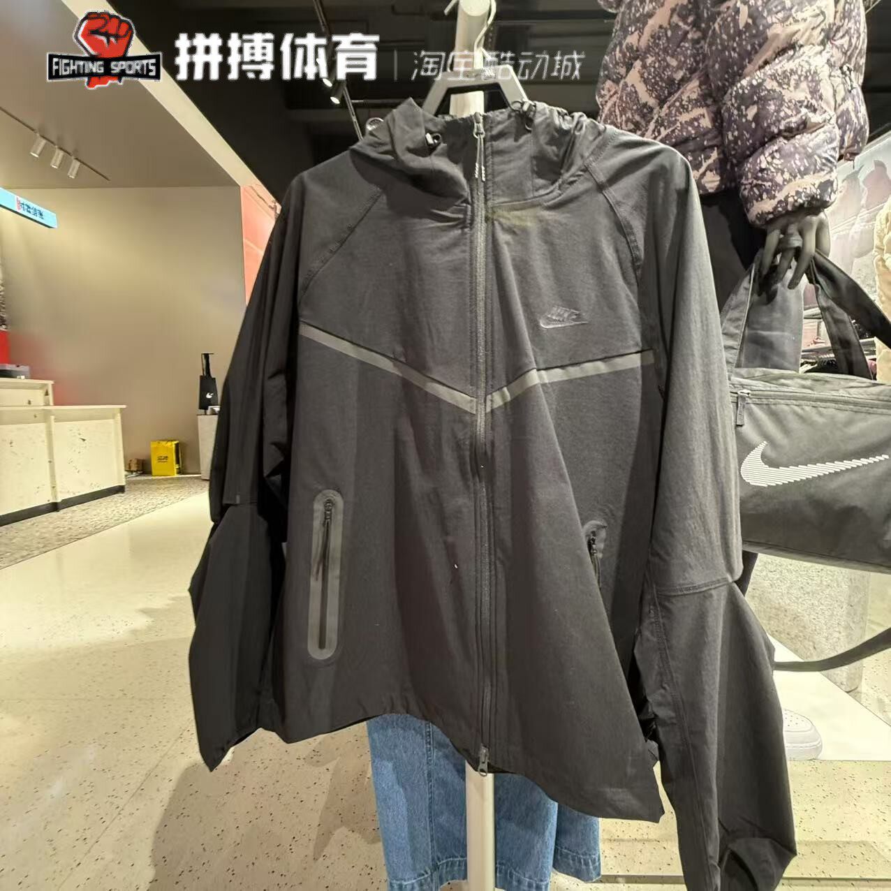 专柜正品NIKE耐克男子外套梭织防风连帽运动休闲夹克HM7152-010