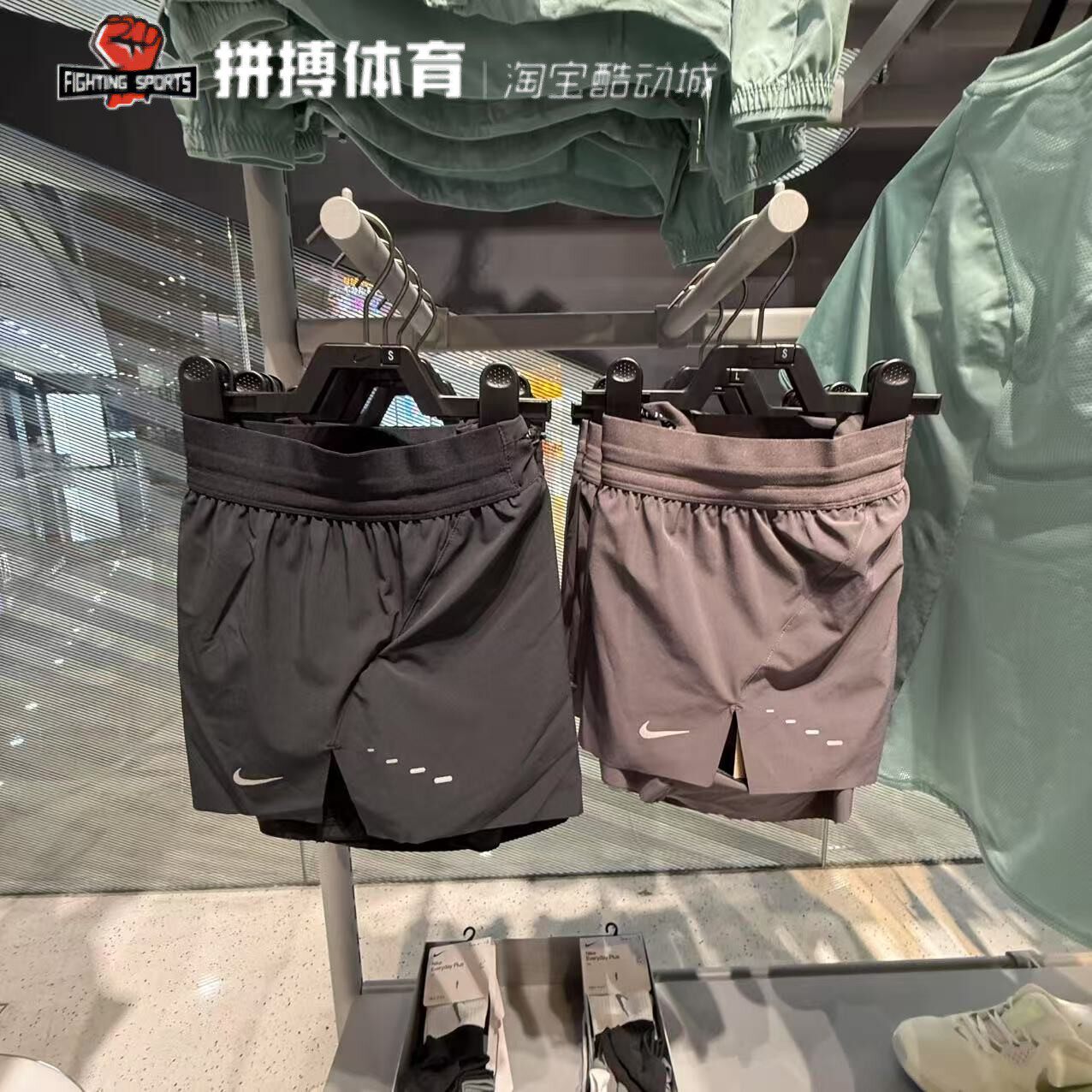 Nike耐克女子二合一速干跑步短裤运动训练裤子HJ5377-607-010