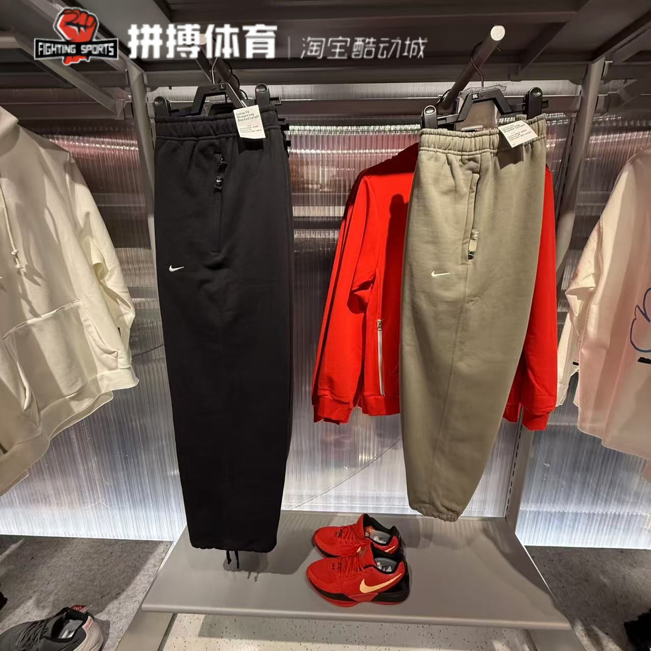 耐克男加绒长裤春新款美式复古运动裤宽松针织抽绳卫裤FN3343-010