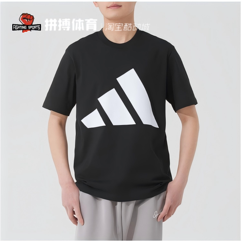 Adidas阿迪达斯男装休闲风运动T恤夏装套头短袖透气圆领JE8945